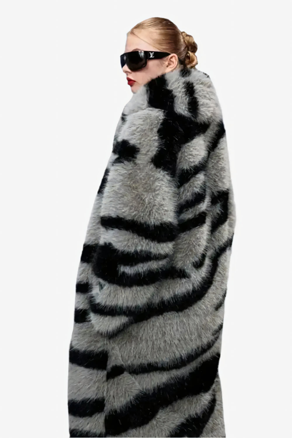 Zebra Luxe Fur Coat LAZERorange