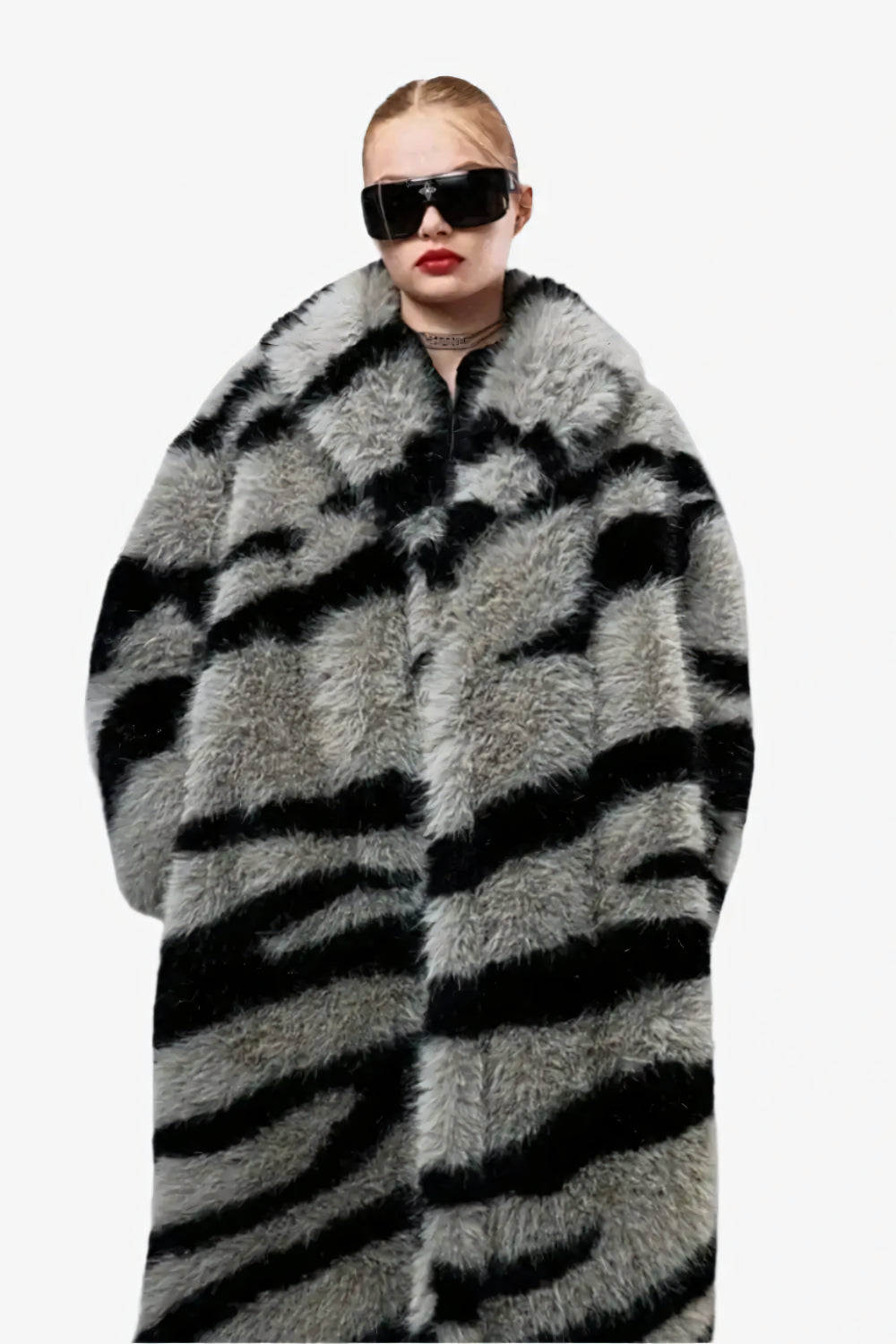 Zebra Luxe Fur Coat LAZERorange