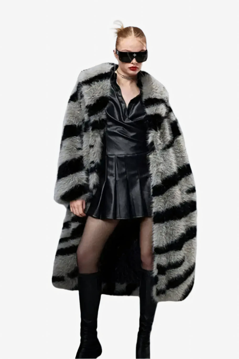 Zebra Luxe Fur Coat LAZERorange