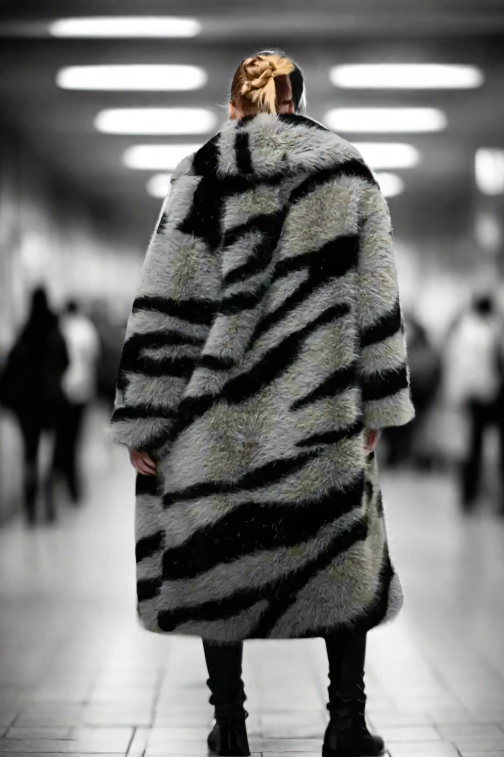 Zebra Luxe Fur Coat LAZERorange