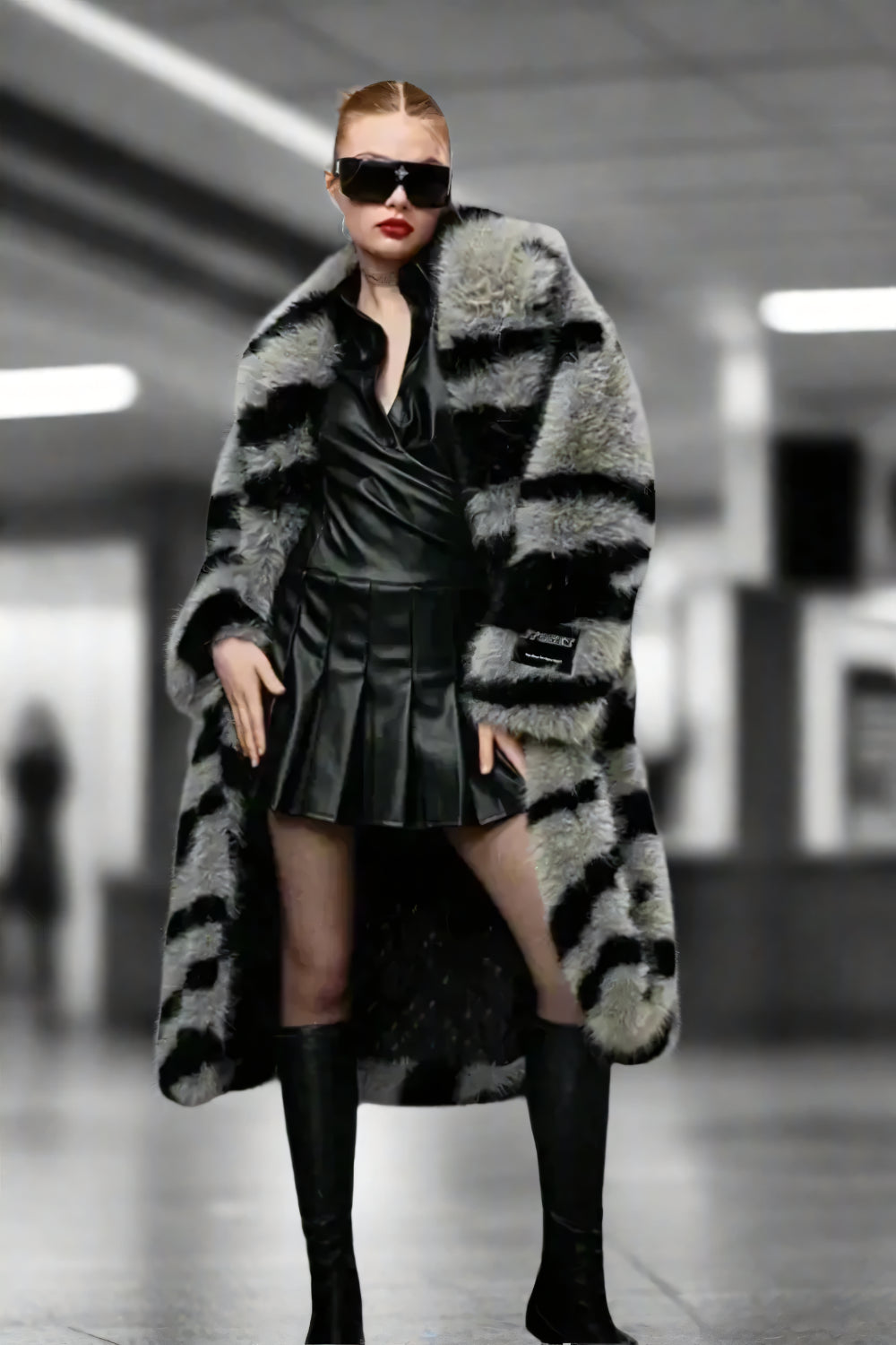 Zebra Luxe Fur Coat LAZERorange