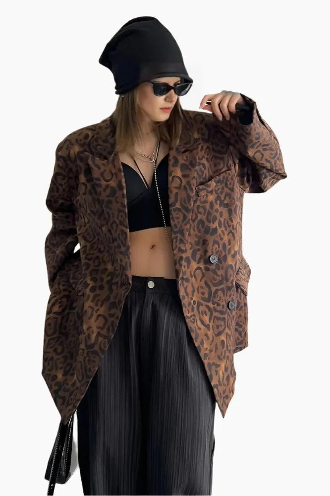 Fierce Prowl Leopard Blazer - LAZERorange