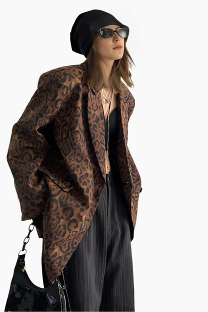 Fierce Prowl Leopard Blazer - LAZERorange