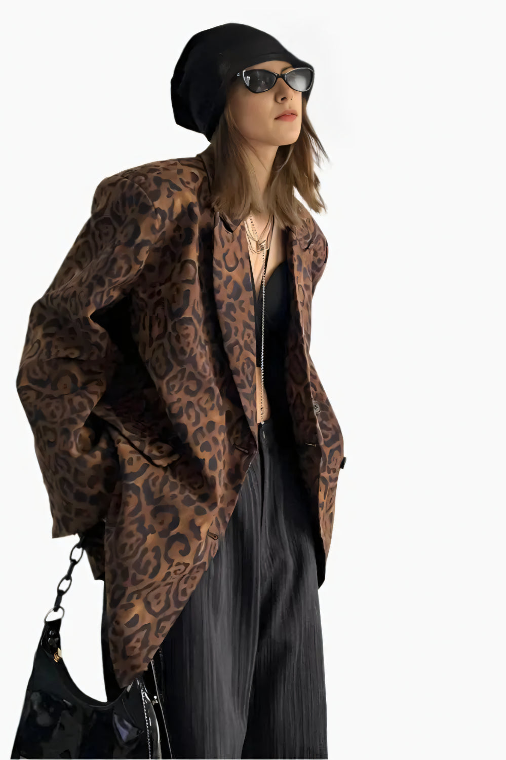 Fierce Prowl Leopard Blazer LAZERorange