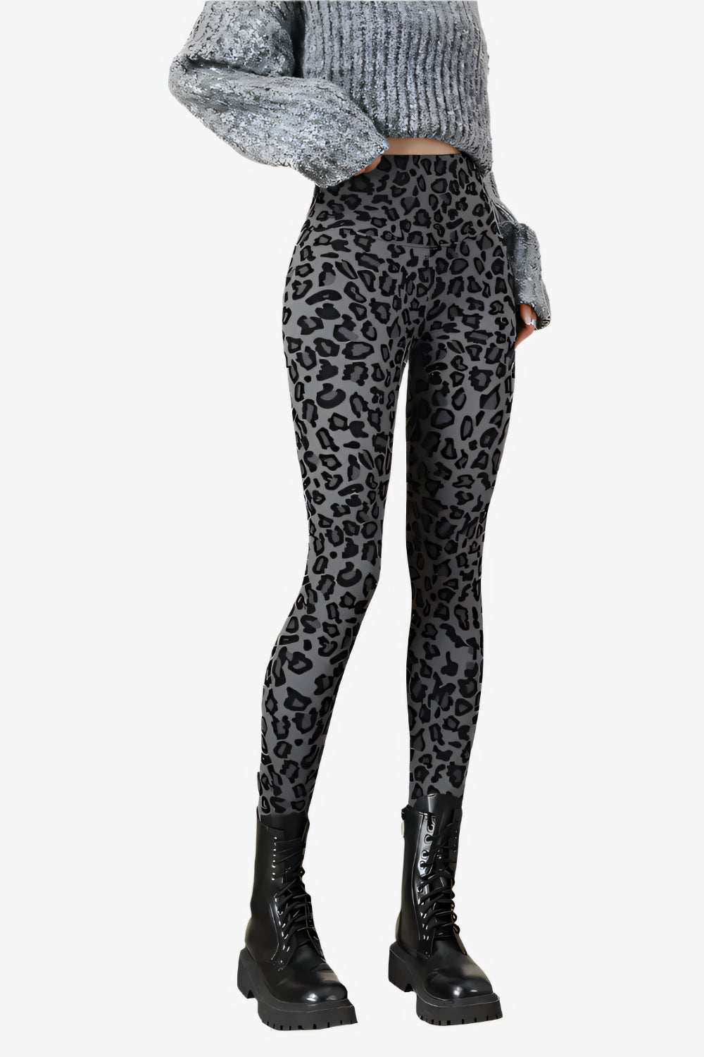 Sharkskin Leopard Luxe Leggings LAZERorange