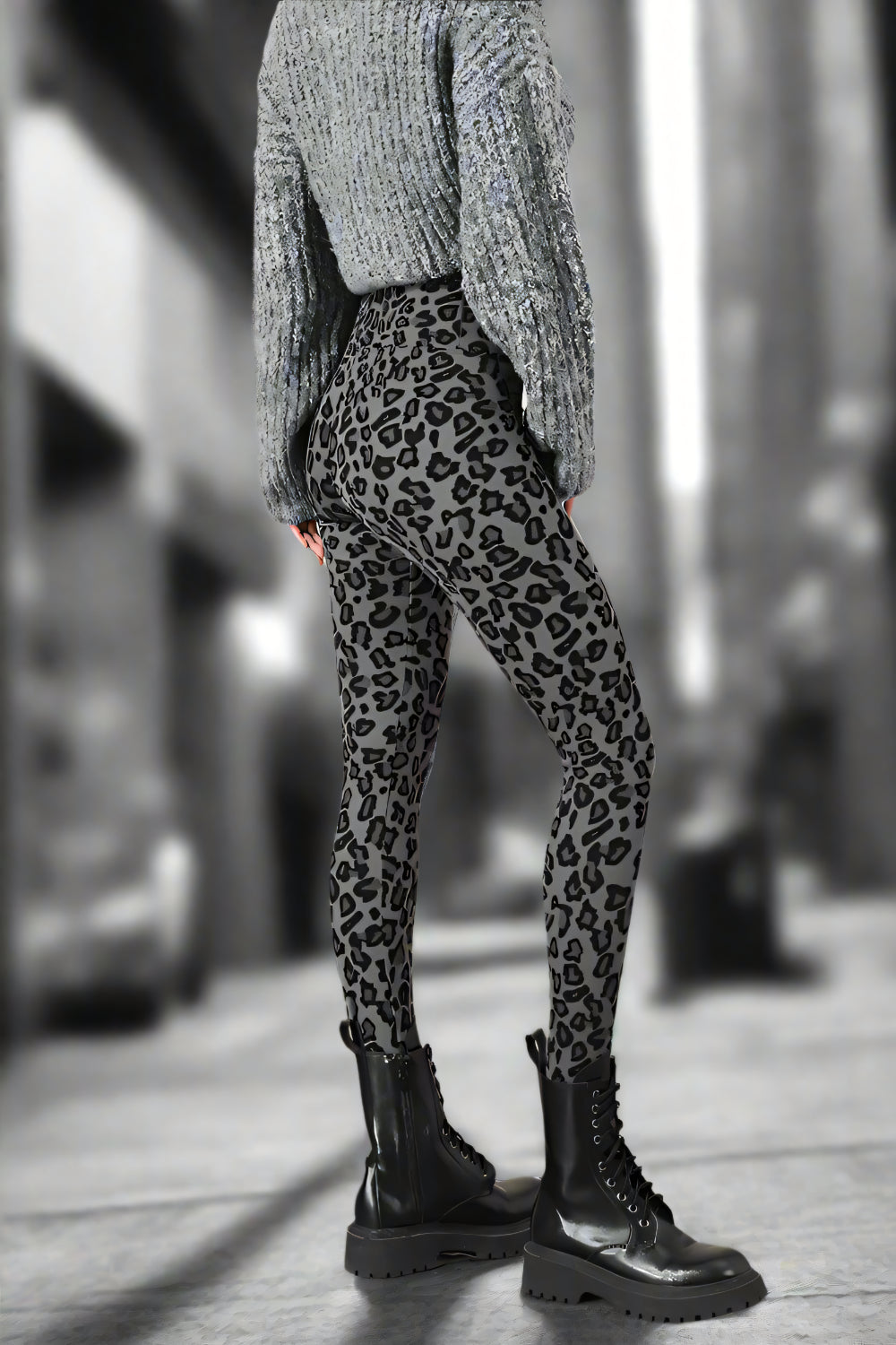 Sharkskin Leopard Luxe Leggings LAZERorange