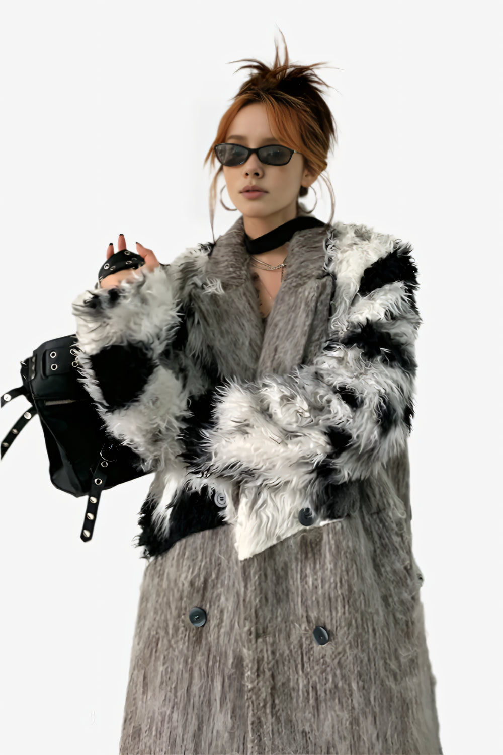 Eclipse Spliced Fur Coat LAZERorange.com