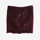 Crimson Glimmer Sequined Skirt LAZERorange