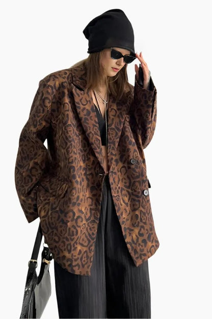 Fierce Prowl Leopard Blazer - LAZERorange