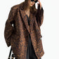 Fierce Prowl Leopard Blazer LAZERorange