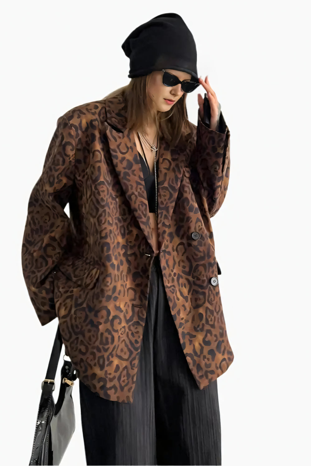 Fierce Prowl Leopard Blazer LAZERorange