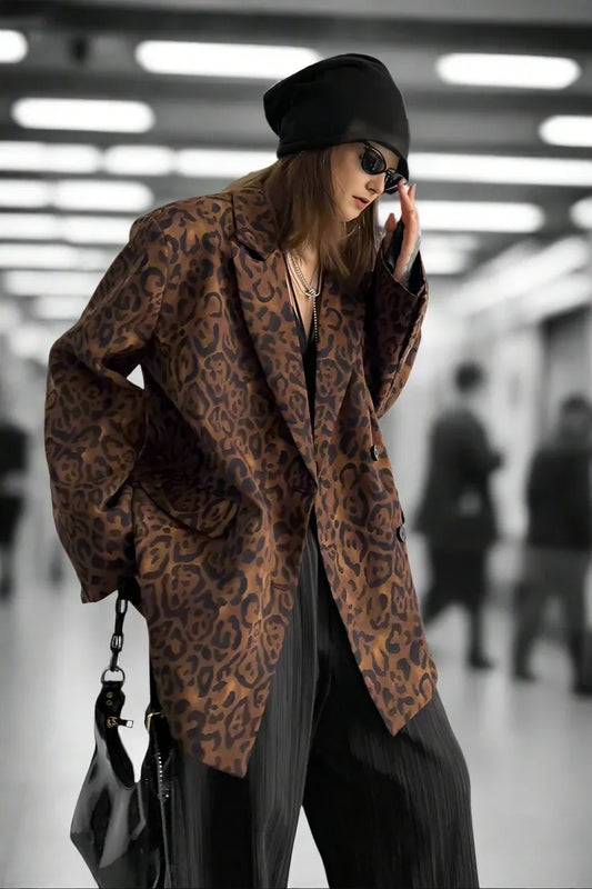 Fierce Prowl Leopard Blazer - LAZERorange