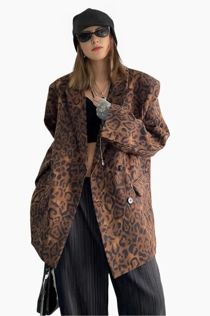 Fierce Prowl Leopard Blazer - LAZERorange