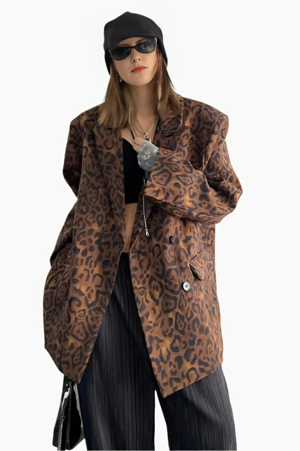 Fierce Prowl Leopard Blazer LAZERorange