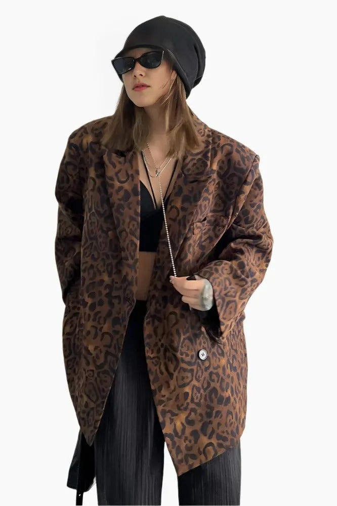 Fierce Prowl Leopard Blazer - LAZERorange