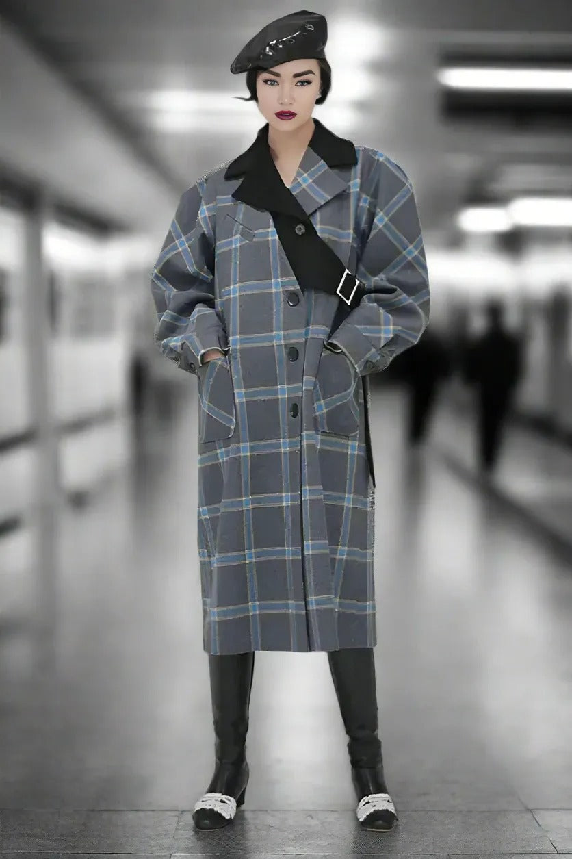 Rebellion Plaid Overcoat - LAZERorange