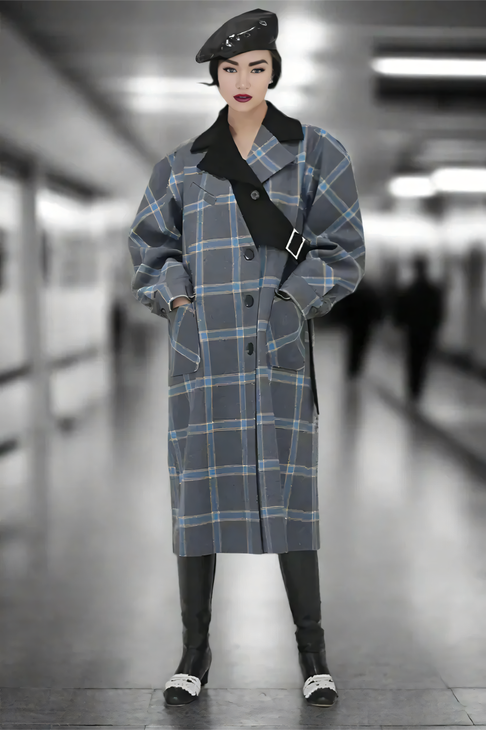 Rebellion Plaid Overcoat LAZERorange