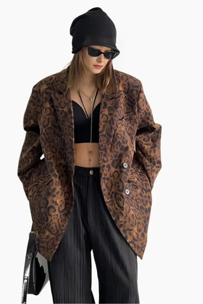 Fierce Prowl Leopard Blazer - LAZERorange