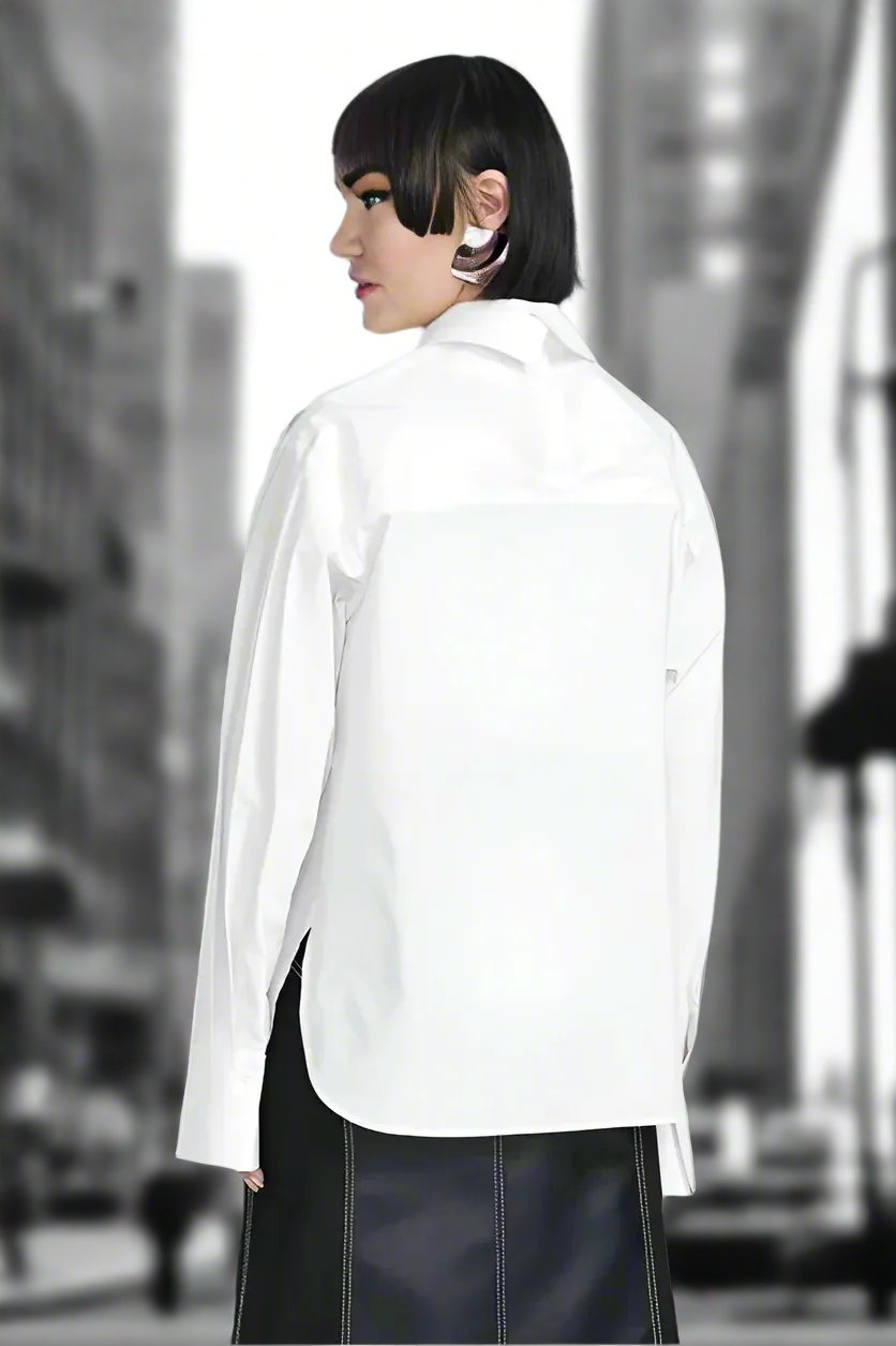 Sculpted Edge White Blouse - LAZERorange