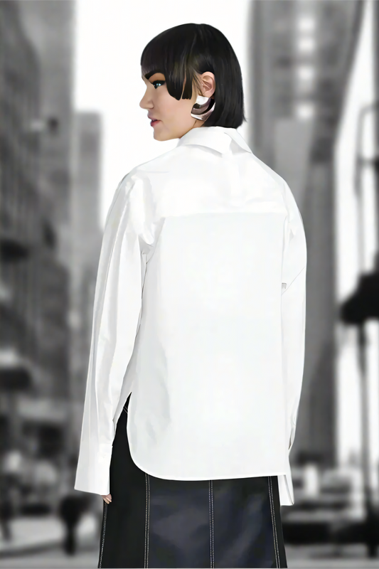 Sculpted Edge White Blouse LAZERorange